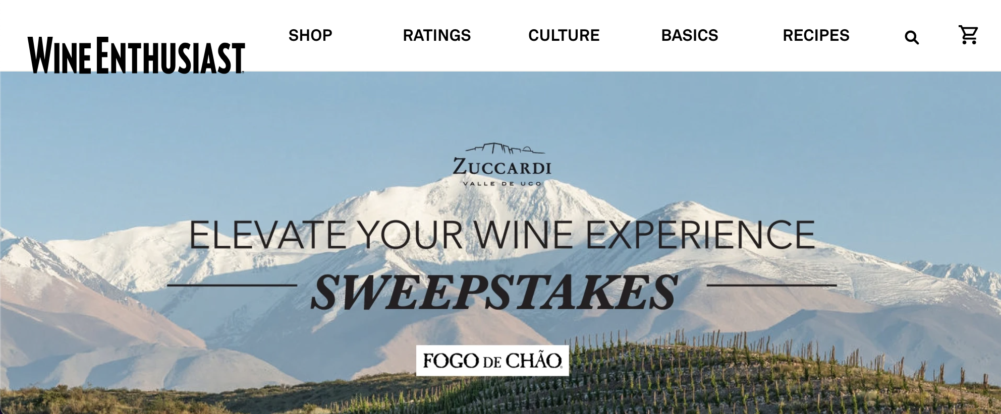 Zuccardi Elevate Your Wine Experience Sweepstakes Screenshot of Page